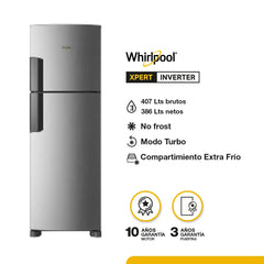 Heladera Whirlpool Wrm42m Inverter No Frost Modo Turbo Inox