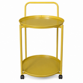 Mesa Carro Bar De Metal De 2 Niveles 4 Ruedas Tm Dorado Dorado Oscuro