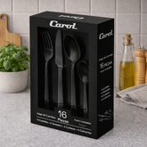 Juego De Cubiertos Carol Premium 16 Piezas Acero Inox Negro