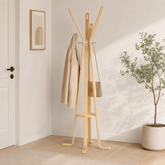 Perchero De Pie Nordico De Madera Natural Tio Musa Color Marrón Claro