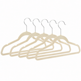 Perchas Slim Terciopelo Antideslizante Delgadas X 5 Natural Natural