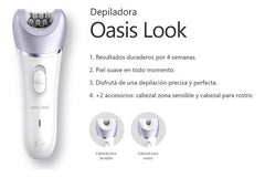 Depiladora Inalambrica Gama Oasis Look Usb 2v Humedo Seco Ct Blanco/violeta
