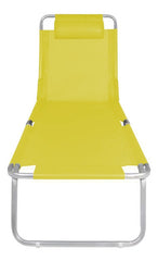 Reposera Cama Plegable Reclinable Aluminio Botafogo Amarillo Amarillo