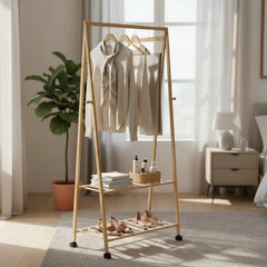 Organizador Bambu Estanterias Perchero Variables De Altura Marrón