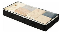 Organizador De Tela Multiuso Bajo Cama Con Visor Y Cierre Negro