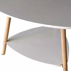 Mesa Ratona Triangular Escandinava Blanca Madera Aglomerado Blanco