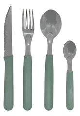 Juego De Cubiertos Carol X 24 Acero Inox + Cilindro Areia Verde Areia