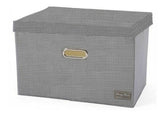 Caja Organizadora Plegable Con Tapa Poliester Gris 50x40 Cm Gris