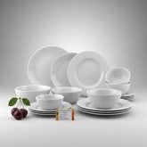 Juego Vajilla De 24 Piezas Vivendi Plato Plano Redondo Sopa Blanco Lisa