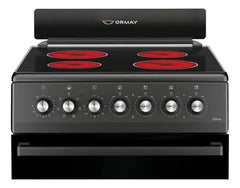 Cocina Eléctrica Ormay Ultra Negra Con 4 Hornallas Y Horno De 64l Negro