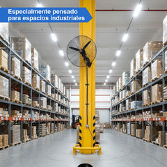 Ventilador Industrial 30 Pulgadas 2 En 1 Pie O Pared Aspas De Plastico Cantidad 3 Estructura Negra 200w Kanji Kjhfi3020