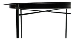 Mesa Ratona Auxiliar Redonda Plegable Bandeja Desmontable Negro