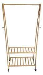 Organizador Bambu Estanterias Perchero Variables De Altura Marrón