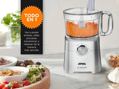 Multiprocesadora Atma Mp8405p De 1.2l 650w 2 Vel + Pulsador Color Blanco