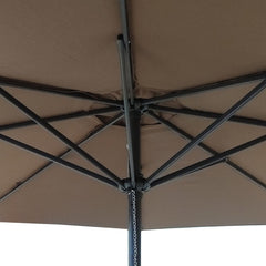 Sombrilla Central Playa Jardin De 2,7m Con Manivela Marrón Marrón Oscuro Lisa