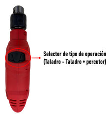 Taladro Eléctrico Percutor 710w 13mm Daihatsu Ti710 3000rpm 50hz Color Rojo Frecuencia 50 Hz Funciones De Reversa Y Percutor Y Traba Para Operación Continua
