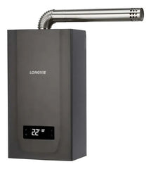 Calefón A Gas 16 L/min Digital Tiro Forzado Longvie Cf16g-n Gris Oscuro Gn