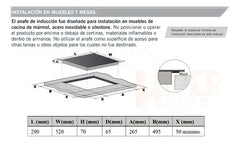 Florencia 6889g Negro Anafe De Empotrar Eléctrico