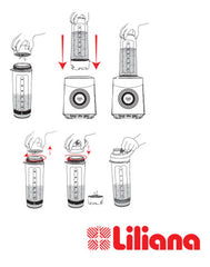 Licuadora Liliana Digimix Al700 3 En 1 Display Led 1800w Cs Gris/negro