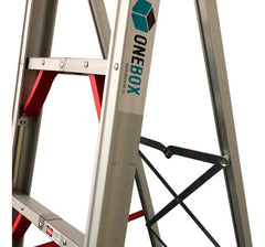 Escalera De Aluminio Articulada Portatil One-box Ob-eto180 Gris