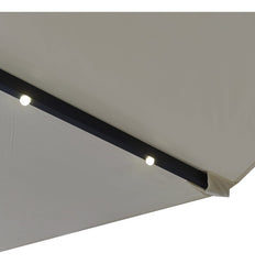 Sombrilla Central Playa Jardin 2,7m Base Manivela Luz Led C Beige Lisa