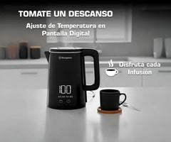 Pava Eléctrica Digital Control Temperatura 1.8l Tactil Westinghouse Wh-pe15006m Color Negro