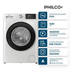 Lavarropas Carga Frontal Philco Phlf112bn Blanco 11kg Blanco