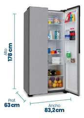 Heladera Philco Side By Side No Frost 428l Inox - Phsb450x Acero Inoxidable