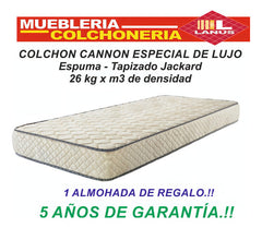 Cannon Espuma Especial De Lujo Colchón 1 1/2 Plaza 100cm X 190cm