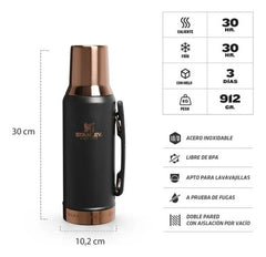 Termo Mate System De 1,2lts Blackgoat Messi X Stanley Negro