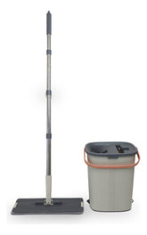 Trapeador Escurridor De Piso Con Balde Cabezal Giratorio 360 Color Celeste