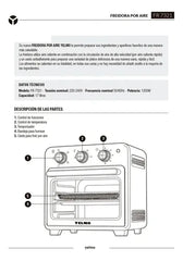 Freidora De Aire Yelma Fr-7321 Sin Aceite Multifuncion Crema