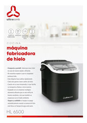 Fabrica De Hielo Portatil Ultracomb Hl-6500 9 Cubos Ciclo 6min Negro