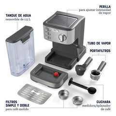 Cafetera Espresso Oster 15 Bares Bvstem5 Plateado