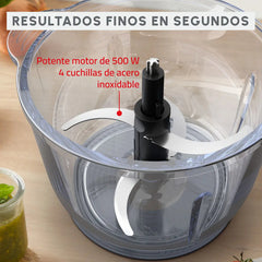 Picadora Choppeo Moulinex Xxl Bowl De Vidrio 500w Negro