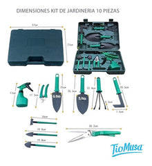 Kit De Jardineria Valija Set 10 Herramientas Jardin En Cuota
