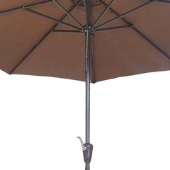 Sombrilla Central Playa Jardin De 2,7m Con Manivela Marrón Marrón Oscuro Lisa