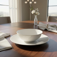 Juego Vajilla De 24 Piezas Vivendi Redondo Plato Plano Sopa Blanco Lisa
