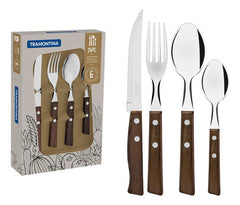 Cuchillería Tramontina Tramontina Tramontina, Cuchillas Tradicionales De Acero Inoxidable, 24 Unidades, Color Marrón