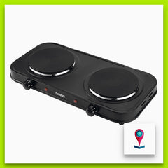 Anafe Eléctrico - Sansei Ansn2cbn Color Negro - 2 Hornallas