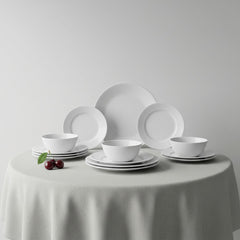 Juego Vajilla De 24 Piezas Vivendi Plato Plano Redondo Sopa Blanco Lisa