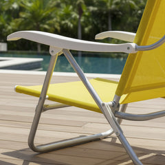 Reposera De 6 Posiciones Bel Sunny Aluminio Pvc Amarilla Amarillo