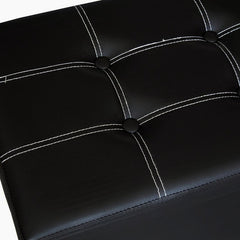 Puff Doble Baulera Plegable Guardado De 76x38cm Negro