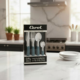 Set De Cubiertos Carol Juego X 16 Piezas Acero Inox Petroleo Azul