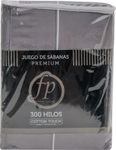Juego De Sabanas Premium Queen Size Gris Fp Home
