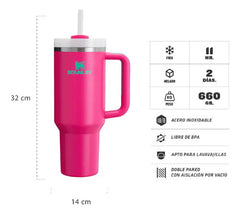 Vaso Stanley Quencher Heatwave Passion Pink Térmico 1.18l Rosa Passion Pink