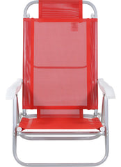 Reposera De 6 Posiciones Bel Sunny Aluminio Pvc Rojo Rojo