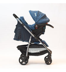 Cochecito Travel System Azul Con Manillar Rebatible