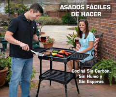 Parrilla Electrica Kanji Zonda De 2000w Desmontable Inox Negro