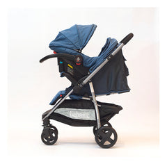 Cochecito Travel System Azul Con Manillar Rebatible